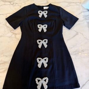 Hyacinth House Beaded Bows Bernadette Mini Dress NWOT